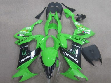 Migliori Carena Moto Kawasaki ZX10R 2008-2010 - Verde Nero Mostro Energy Elf Dunlop