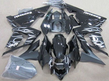 Migliori Carena Moto Kawasaki ZX10R 2004-2005 - Nero Bianco Fiamma