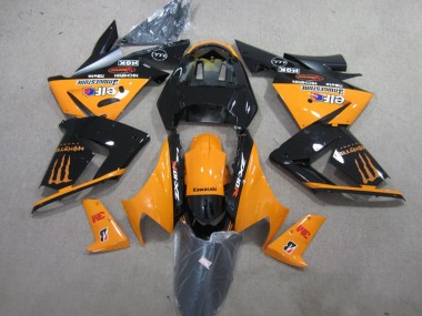 Migliori Carena Moto Kawasaki ZX10R 2004-2005 - Arancia Nero Lucido 3M Mostro