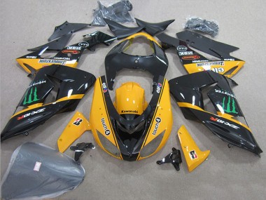 Migliori Carena Moto Kawasaki ZX10R 2006-2007 - Nero Lucido Giallo Verde Touch4 Mostro