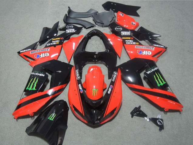 Migliori Carena Moto Kawasaki ZX10R 2006-2007 - Rosso Nero Lucido Verde Elf Touch4 Mostro
