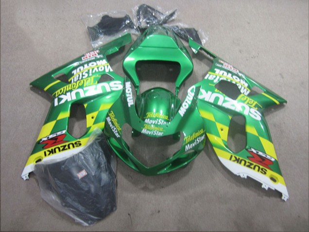Migliori Carene Moto Suzuki GSXR 600 2001-2003 - Verde Giallo Telefonica MoviStar