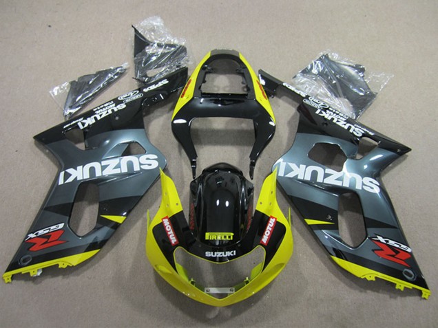 Migliori Carena Moto Suzuki GSXR 600 2001-2003 - Nero Giallo Motul