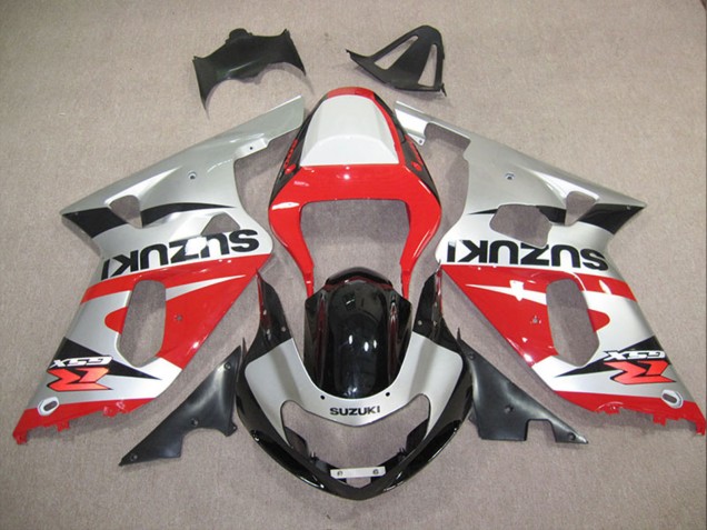 Migliori Carena Moto Suzuki GSXR 600 2001-2003 - Argento Rosso Nero Lucido
