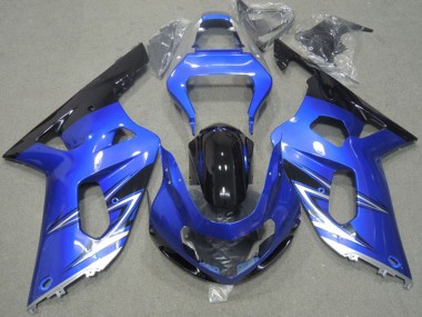 Migliori Carena Moto Suzuki GSXR 600 2001-2003 - Blu Bianco Nero Lucido