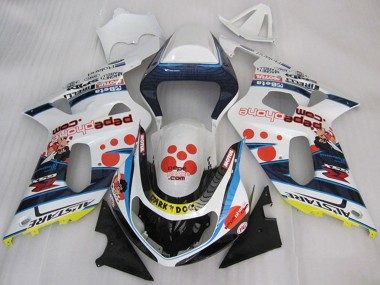 Migliori Carena Moto Suzuki GSXR 600 2001-2003 - Bianco Blu Rosso Giallo Nero Dark Dog