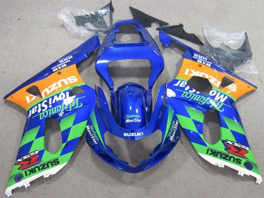 Migliori Carene Moto Suzuki GSXR 600 2001-2003 - Blu Arancia Verde Telefonica MoviStar