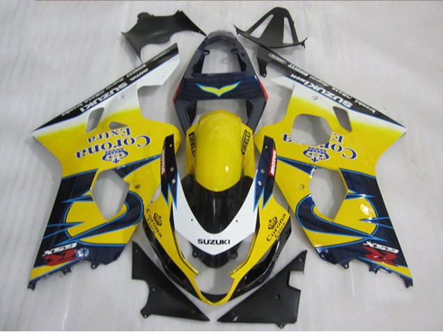 Migliori Carena Moto Suzuki GSXR 600 2004-2005 - Giallo Bianco Blu Corona Extra