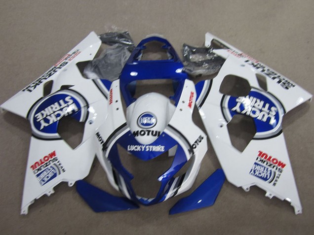 Migliori Carena Moto Suzuki GSXR 600 2004-2005 - Bianco Blu Lucky Strike Motul