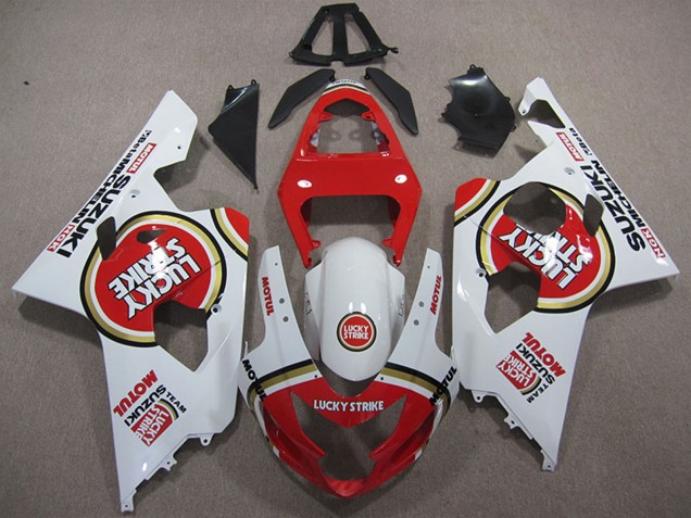 Migliori Carena Moto Suzuki GSXR 600 2004-2005 - Bianco Rosso Lucky Strike Motul