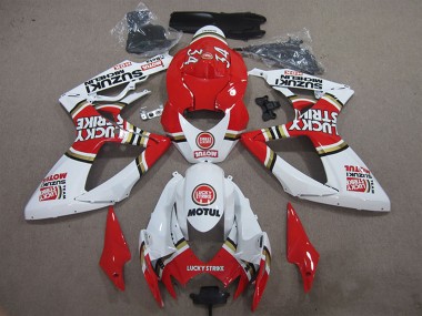 Migliori Carena Moto Suzuki GSXR 600 2006-2007 - Bianco Rosso Lucky Strike Motul