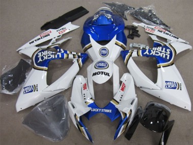 Migliori Carena Moto Suzuki GSXR 600 2006-2007 - Bianco Blu Lucky Strike Motul