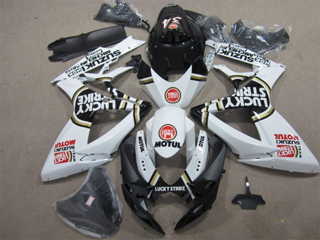 Migliori Carena Moto Suzuki GSXR 600 2006-2007 - Bianco Nero Rosso Lucky Strike Motul