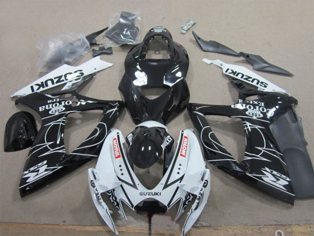 Migliori Carena Moto Suzuki GSXR 600 2006-2007 - Bianco Nero Corona Extra Motul