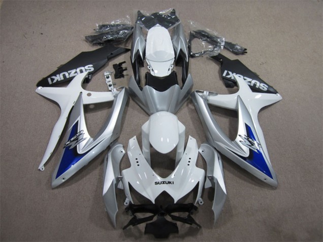 Migliori Carena Moto Suzuki GSXR 600 2008-2010 - Argento Bianco Blu Nero