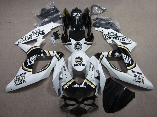 Migliori Carena Moto Suzuki GSXR 600 2008-2010 - Bianco Nero Motul Lucky Strike