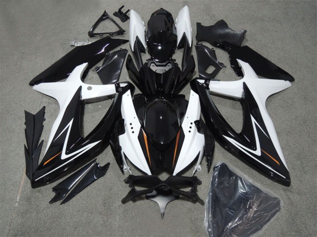 Migliori Carena Moto Suzuki GSXR 600 2008-2010 - Bianco Nero Lucido