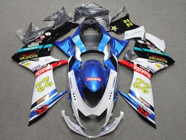 Migliori Carena Moto Suzuki GSXR 600 2011-2024 - Blu Bianco Rosso Nero Rockstar 22