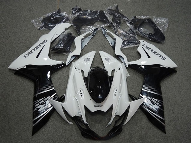 Migliori Carena Moto Suzuki GSXR 600 2011-2024 - Bianco Nero Lucido