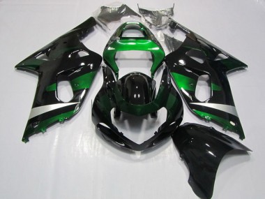 Migliori Carena Moto Suzuki GSXR 750 2001-2003 - Nero Lucido Verde Argento