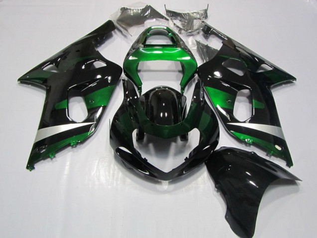 Migliori Carena Moto Suzuki GSXR 750 2001-2003 - Nero Lucido Verde Argento