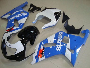 Migliori Carena Moto Suzuki GSXR 750 2001-2003 - Bianco Blu Nero Lucido