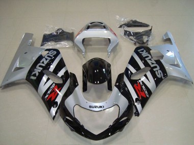 Migliori Carena Moto Suzuki GSXR 750 2001-2003 - Argento Nero Lucido