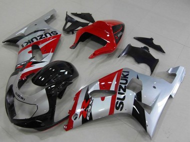 Migliori Carena Moto Suzuki GSXR 750 2001-2003 - Rosso Argento Nero