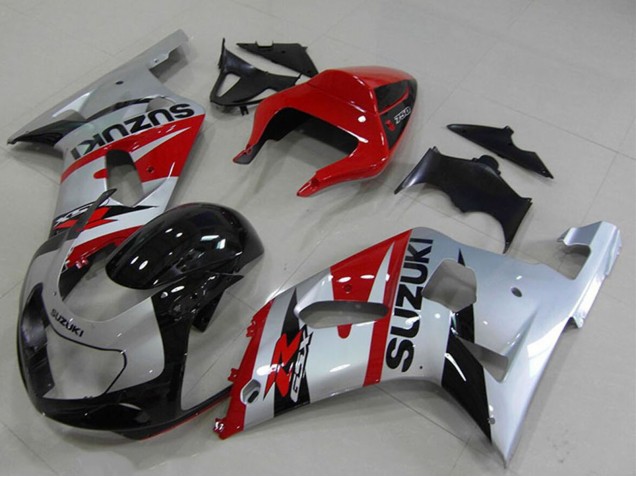 Migliori Carena Moto Suzuki GSXR 750 2001-2003 - Rosso Argento Nero