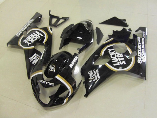 Migliori Carena Moto Suzuki GSXR 750 2004-2005 - Nero Lucido Bianco Lucky Strike Motul