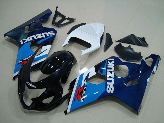 Migliori Carena Moto Suzuki GSXR 750 2004-2005 - Bianco Blu Nero Lucido
