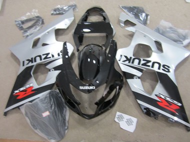 Migliori Carena Moto Suzuki GSXR 750 2004-2005 - Argento Nero Lucido Rosso