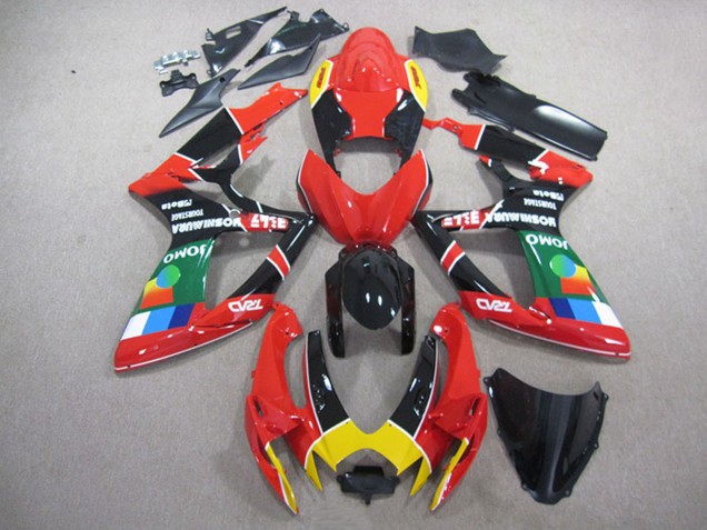 Migliori Carena Moto Suzuki GSXR 750 2006-2007 - Rosso Nero Giallo Verde JOMO