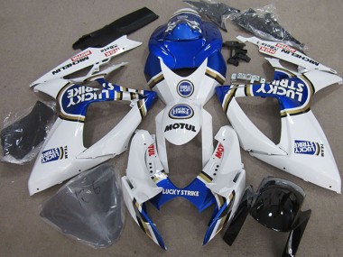 Migliori Carena Moto Suzuki GSXR 750 2006-2007 - Bianco Blu Michelin Motul Lucky Strike