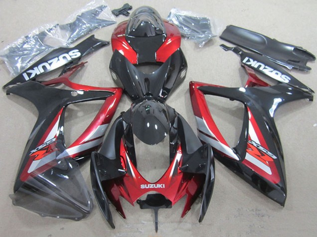 Migliori Carena Moto Suzuki GSXR 750 2006-2007 - Rosso Nero Lucido