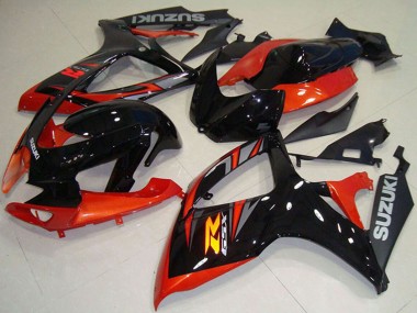Migliori Carena Moto Suzuki GSXR 750 2006-2007 - Arancia Nero Lucido