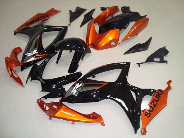 Migliori Carena Moto Suzuki GSXR 750 2006-2007 - Arancia Nero Lucido