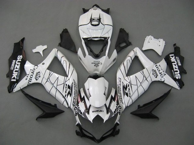 Migliori Carena Moto Suzuki GSXR 750 2008-2010 - Bianco Nero Corona Extra Alstare
