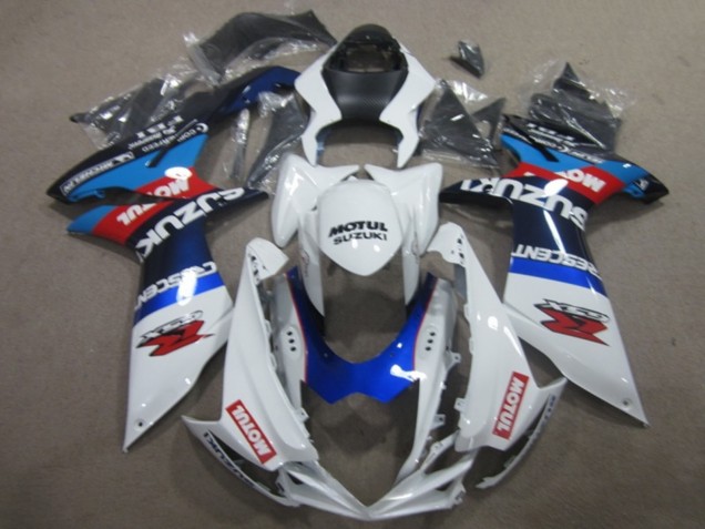 Migliori Carena Moto Suzuki GSXR 750 2011-2024 - Bianco Blu Motul