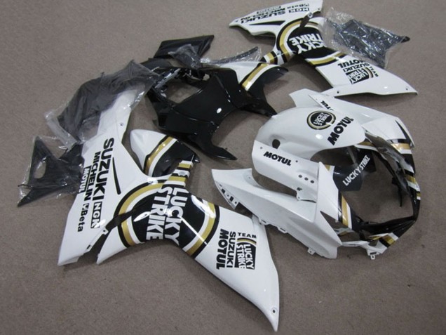Migliori Carena Moto Suzuki GSXR 750 2011-2024 - Bianco Lucky Strike Nero Motul