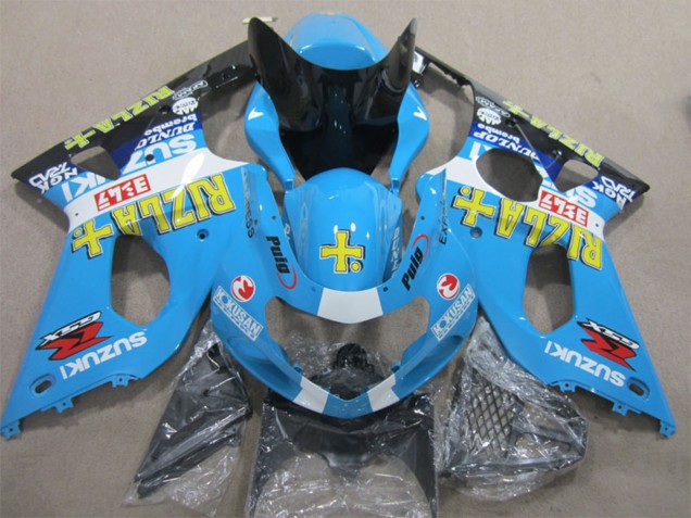 Migliori Carena Moto Suzuki GSXR 1000 2000-2002 - Blu Giallo Bianco Nero Rizla
