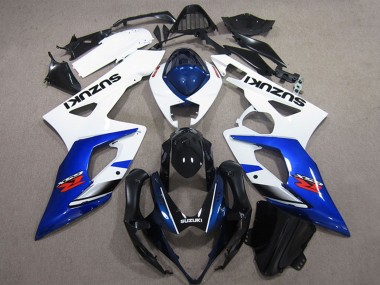 Migliori Kit Carena Moto ABS Suzuki GSXR 1000 2005-2006 - Bianco Blu Nero Lucido