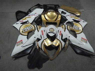 Migliori Carena Moto Suzuki GSXR 1000 2005-2006 - Bianco Oro Lucky Strike Motul