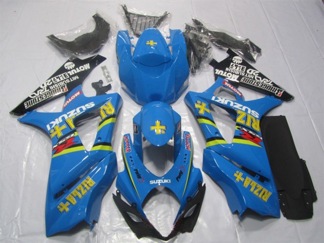 Migliori Kit Carena Moto ABS Suzuki GSXR 1000 2007-2008 - Blu Oro Nero Rizla