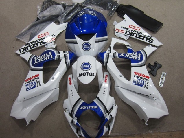 Migliori Carena Moto Suzuki GSXR 1000 2007-2008 - Bianco Blu Lucky Strike Rosso Motul