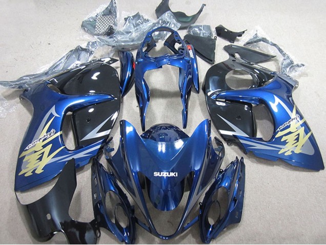 Migliori Carena Moto Suzuki GSXR 1300 Hayabusa 2008-2020 - Blu Bianco Oro Decal