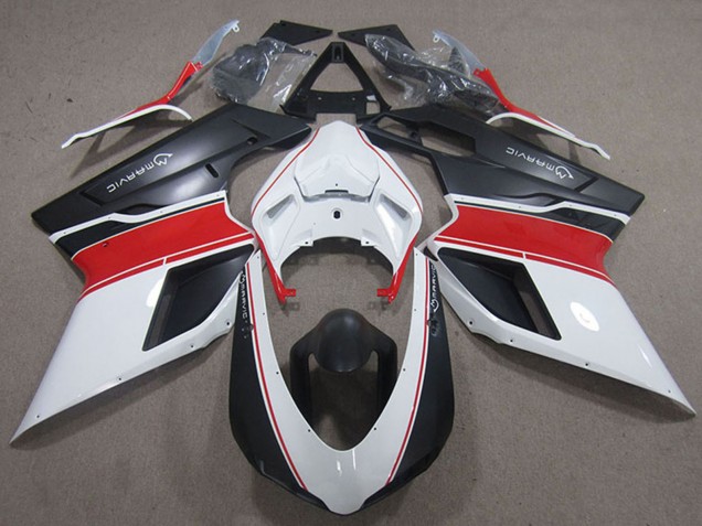 Migliori Carena Moto Ducati 848 1098 1198 2007-2014 - Bianco Rosso Nero Opaco Marvic