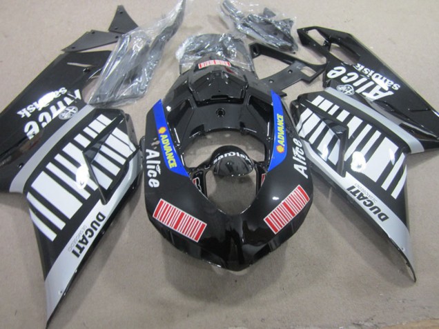 Migliori Carena Moto Ducati 848 1098 1198 2007-2014 - Argento Rosso Blu Nero Lucido Alice