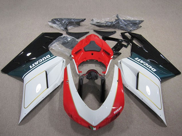 Migliori Kit Carena Moto Ducati 848 1098 1198 2007-2014 - Bianco Rosso Nero Lucido