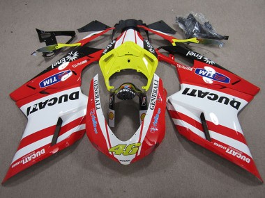 Migliori Carena Moto Ducati 1198 2007-2014 - Bianco Giallo Rosso Generali 46